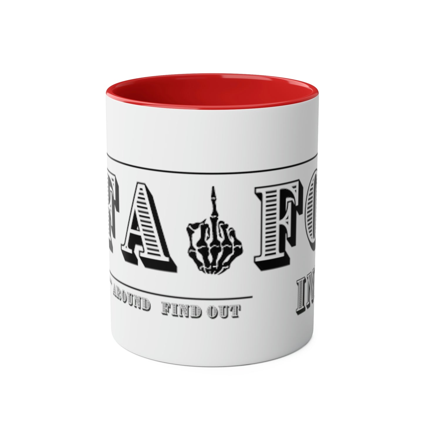 Two-Tone FAFO Coffee Mugs, 11oz