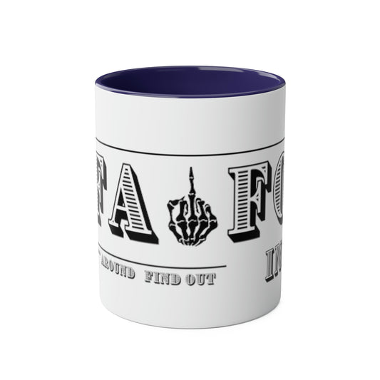 Two-Tone FAFO Coffee Mugs, 11oz