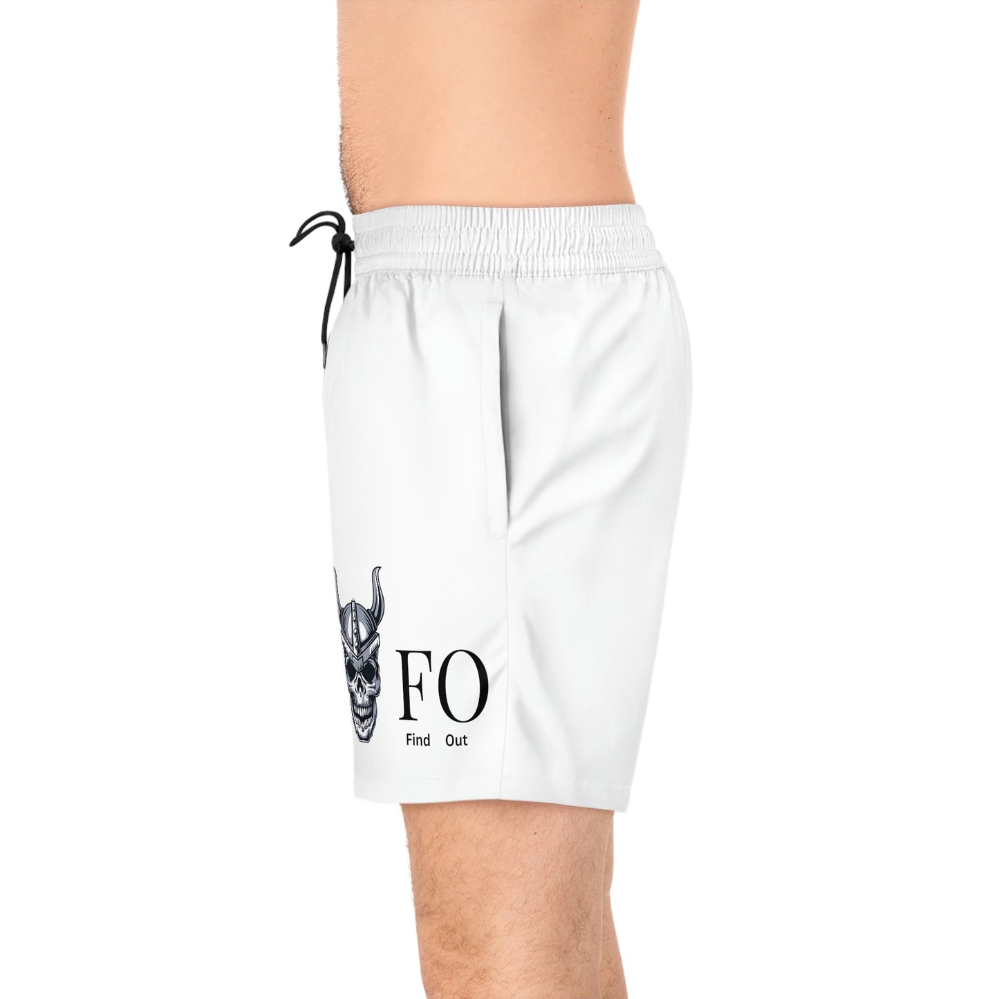 Men's Mid-Length Viking Skull FAFO Swim Shorts