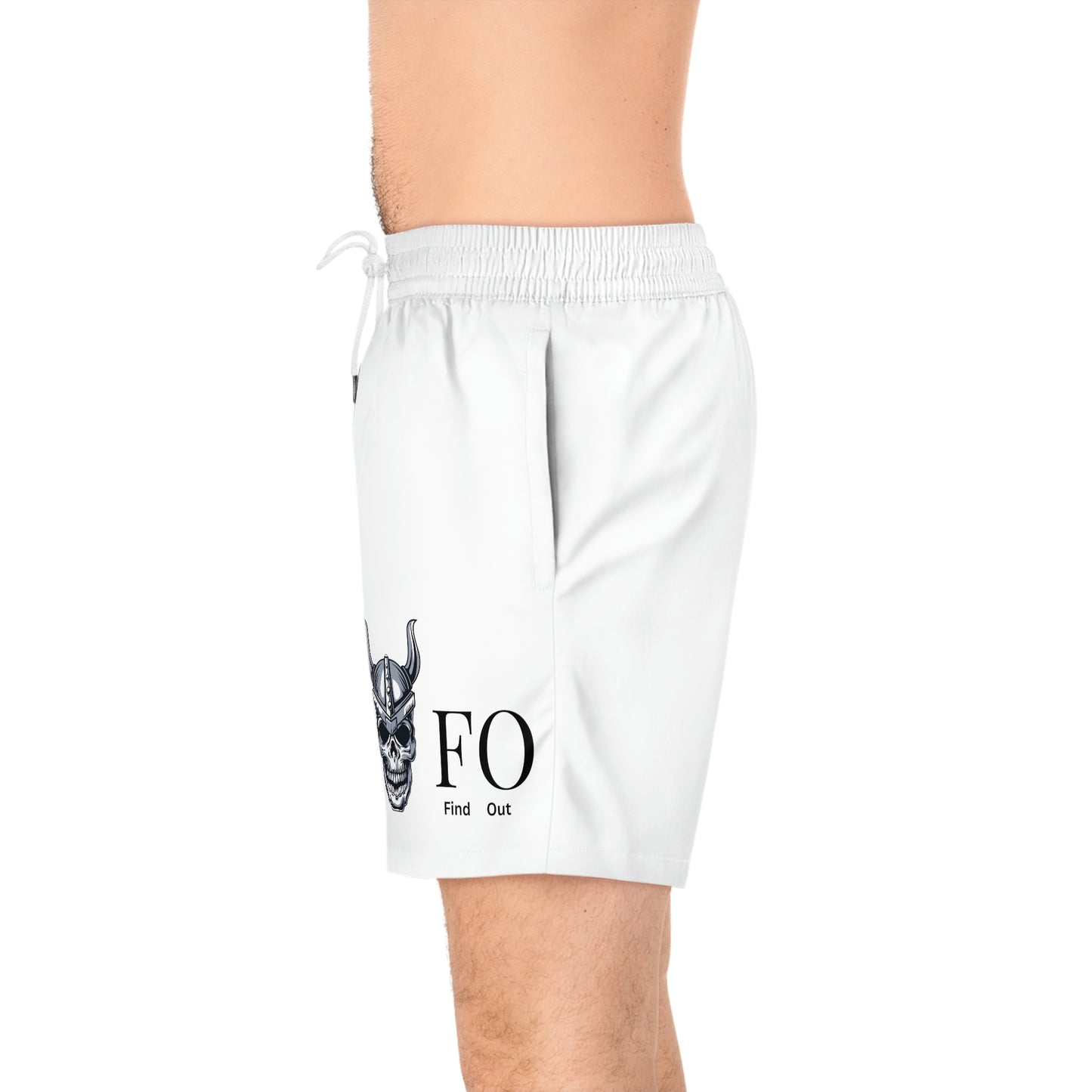 Men's Mid-Length Viking Skull FAFO Swim Shorts